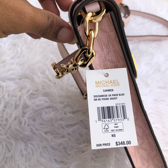 New Michael Kors purse crossbody phone case Pink Ballet Gold - Picture 4 of 9